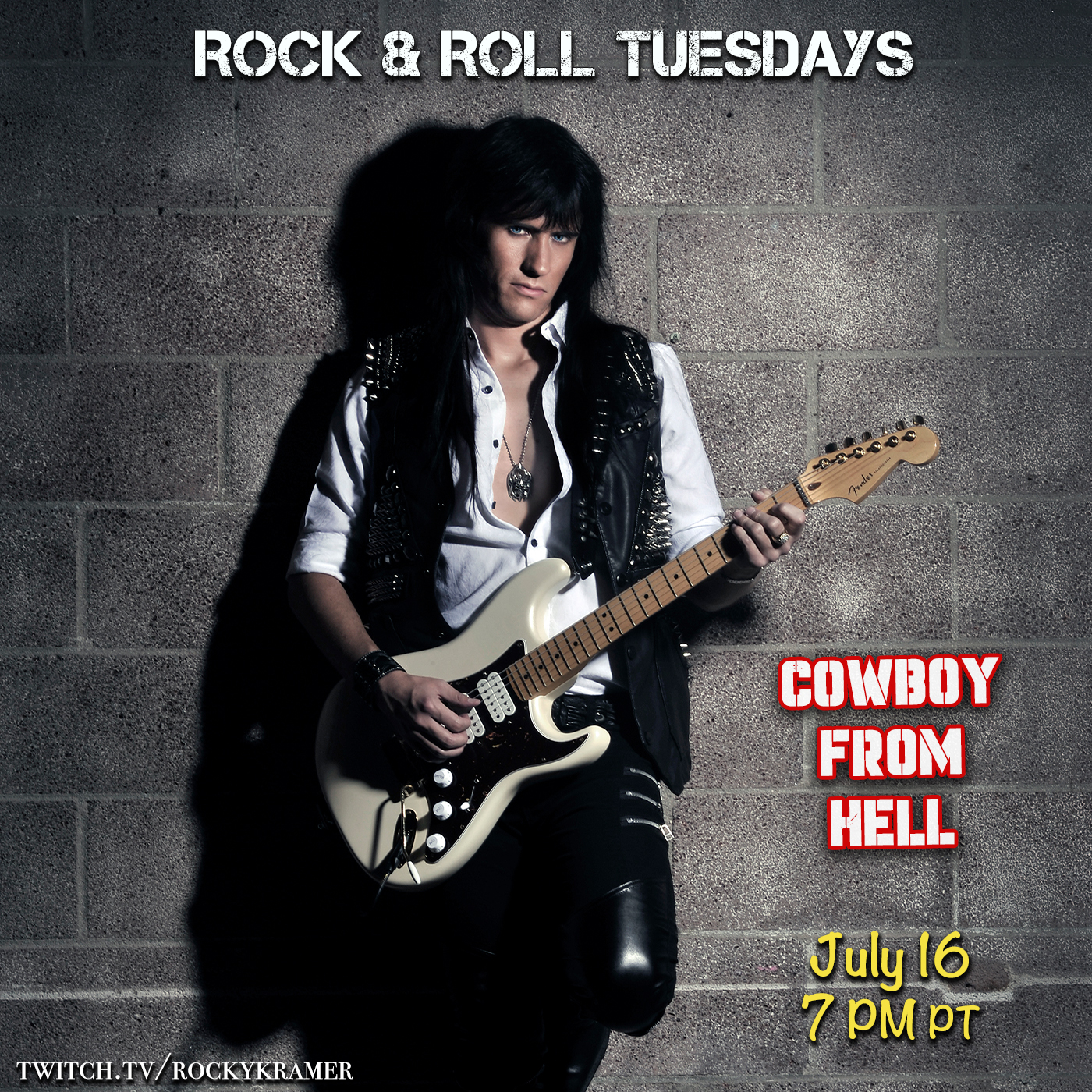 Rocky Kramer’s Rock & Roll Tuesdays Presents “Cowboy From Hell” On Tuesday July 16th, 2024, 7 PM PT on Twitch