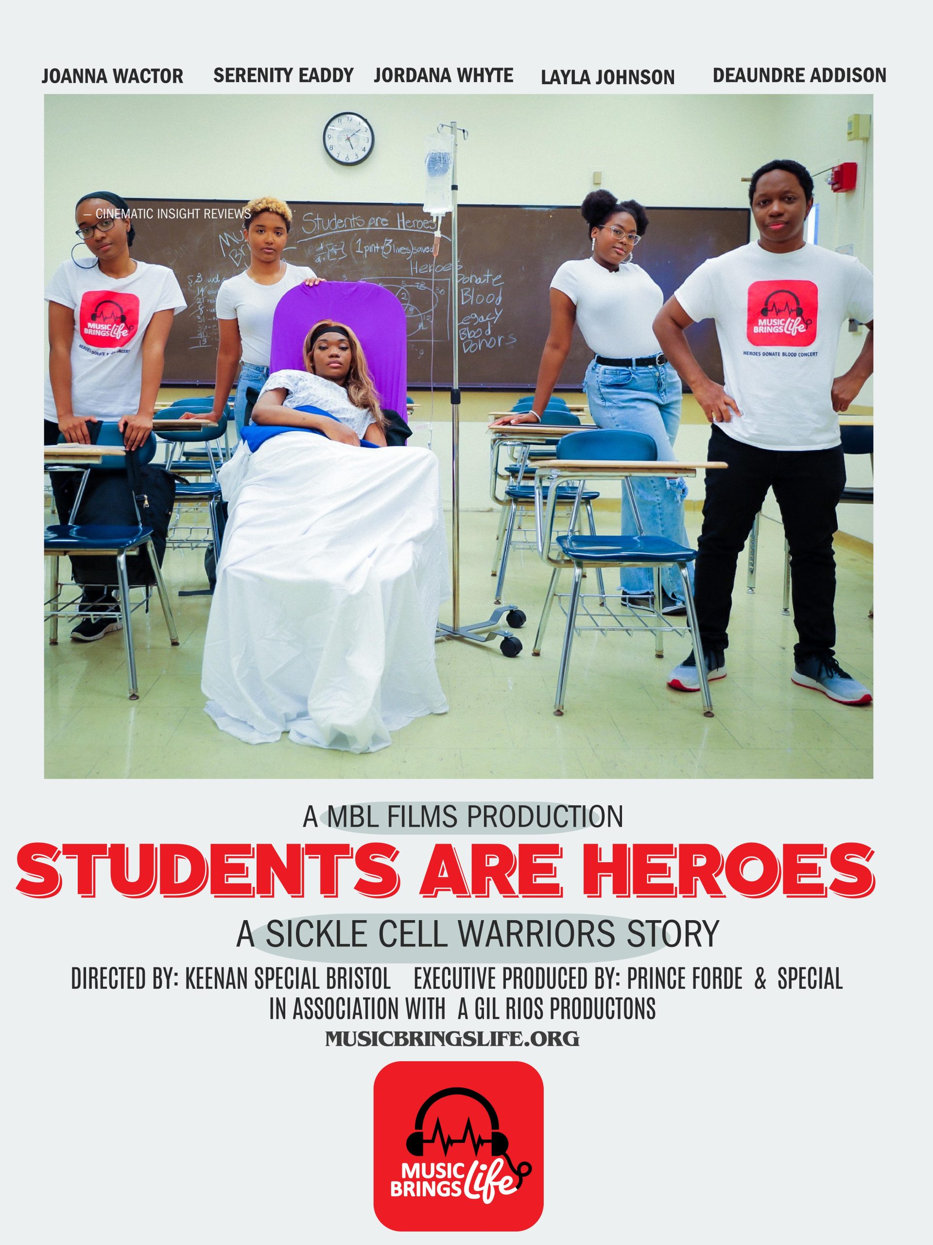 Now Streaming – The Powerful Film “Students are Heroes: A Sickle Cell Warrior’s Story” By Music Brings Life 